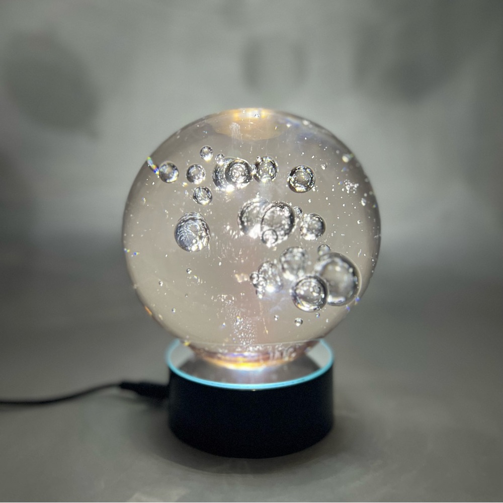 Blown Glass Bubble Sphere + LED lights